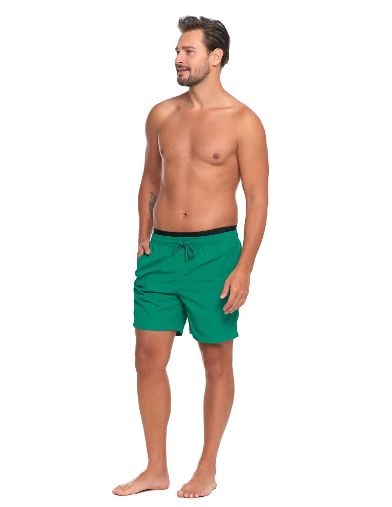 Szorty kąpielowe - Kąpielówki męskie szorty plażowe z kieszeniami ZIELONY - produkt moraj.pl 6