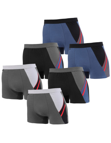 On - Bokserki męskie bawełniane klasyczne Plus Size 6-pak WIELOKOLOROWY - produkt 1