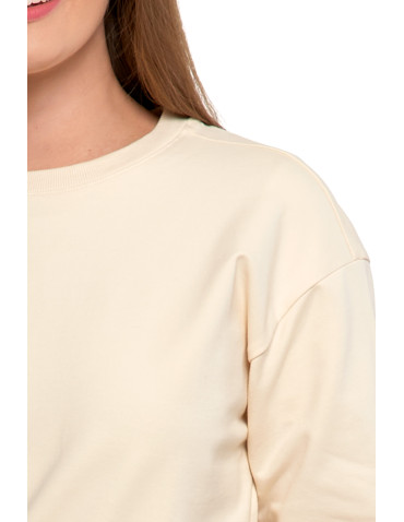 Bluzy - Bluza dresowa damska z rękawem 3/4 i rozcięciem po bokach ZIELONY - produkt 33