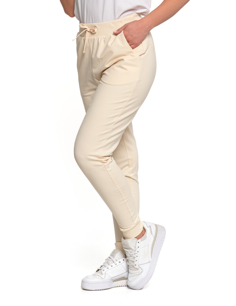 Spodnie - Spodnie damskie dresowe basic KREMOWY - produkt moraj.pl 7