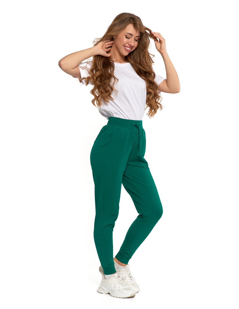 Spodnie - Spodnie damskie dresowe basic ZIELONY - produkt moraj.pl 2