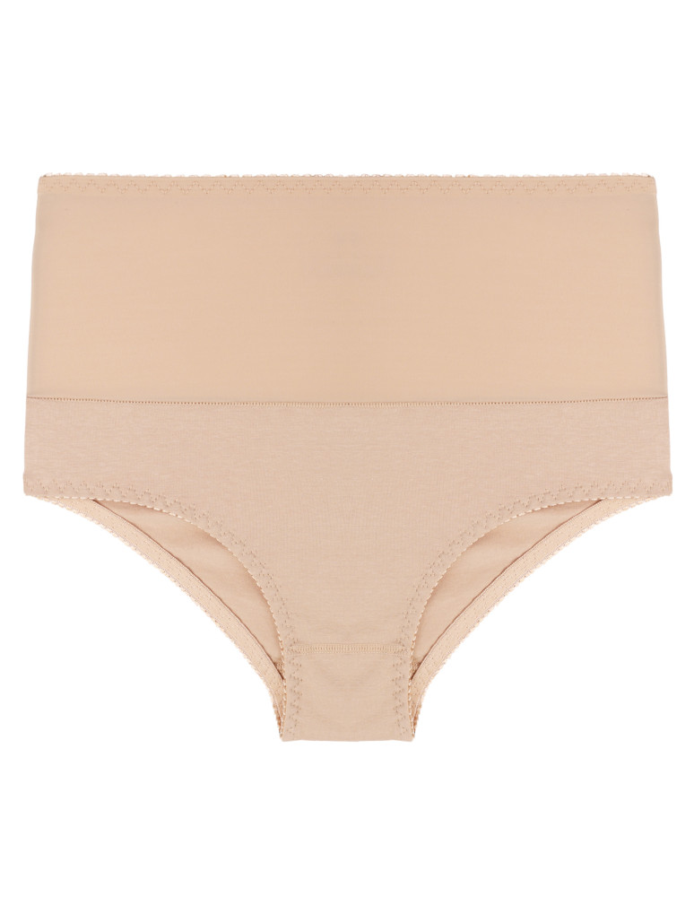 Figi - Majtki damskie maxi bikini z wysokim stanem modelujące 3-pak BEIGE - produkt moraj.pl 5