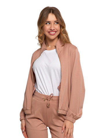 Bluzy - Bluza damska dresowa bez kaptura BEŻOWY - produkt 11