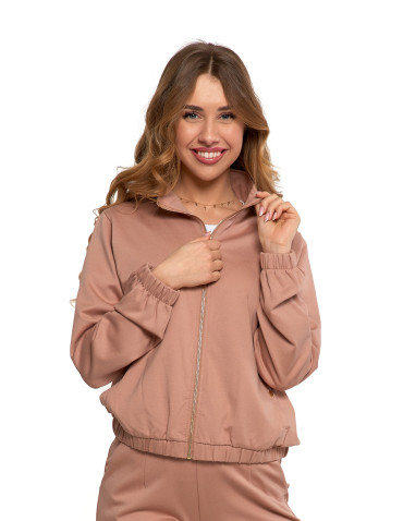 Bluzy - Bluza damska dresowa bez kaptura BEŻOWY - produkt 12