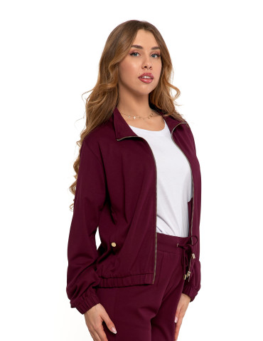 Nowości - Bluza damska dresowa bez kaptura BORDOWY - produkt 5