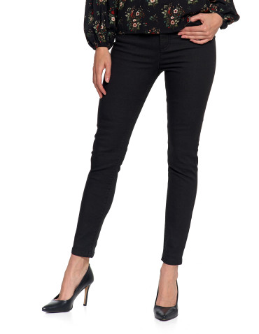Nowości - Spodnie damskie skinny elastyczne CZARNY - produkt 5