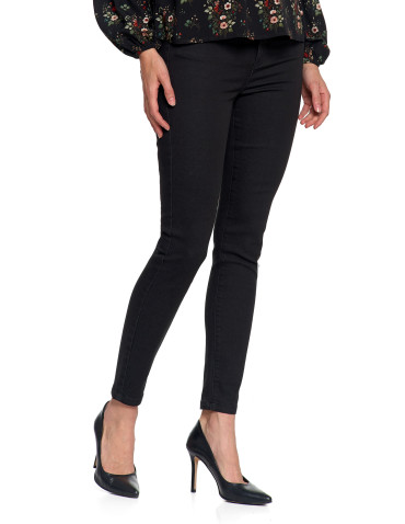 Nowości - Spodnie damskie skinny elastyczne CZARNY - produkt 7