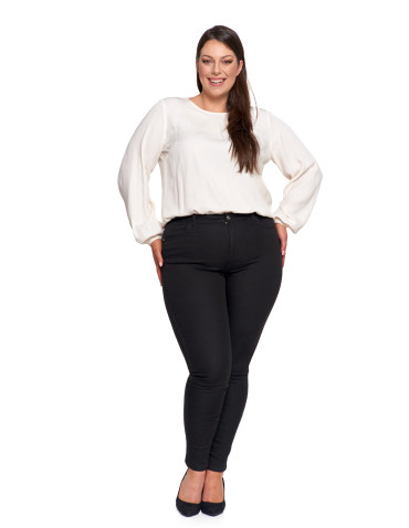 Nowości - Spodnie damskie skinny elastyczne CZARNY - produkt 8