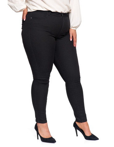 Nowości - Spodnie damskie skinny elastyczne CZARNY - produkt 12