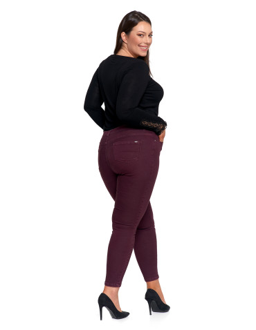 Nowości - Spodnie damskie skinny elastyczne FIOLETOWY - produkt 13