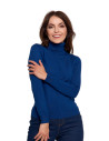 Damski golf sweter z wiskozy NIEBIESKI
