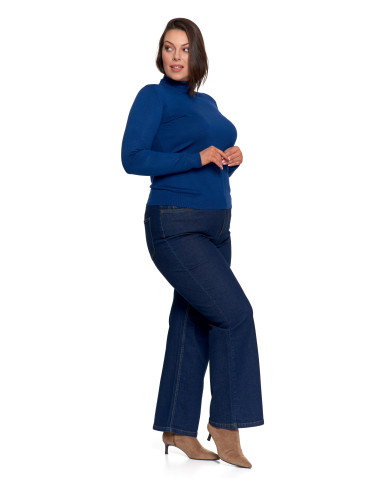 Nowości - Damski golf sweter z wiskozy NIEBIESKI - produkt 11