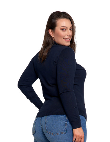 Nowości - Damski golf sweter z wiskozy GRANATOWY - produkt 11