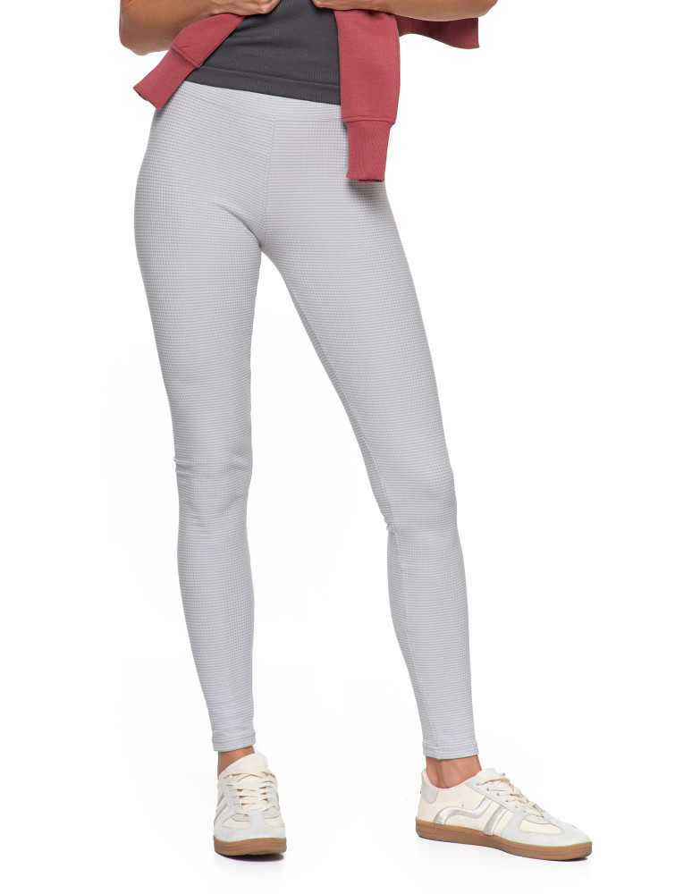 Legginsy - Damskie legginsy z wysokim stanem i prążkowaną strukturą SZARY - produkt moraj.pl 7