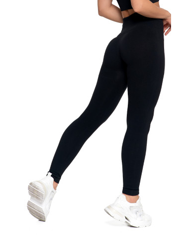 Legginsy - Legginsy damskie ocieplane z wysokim stanem i szerokim pasem CZARNY - produkt 9
