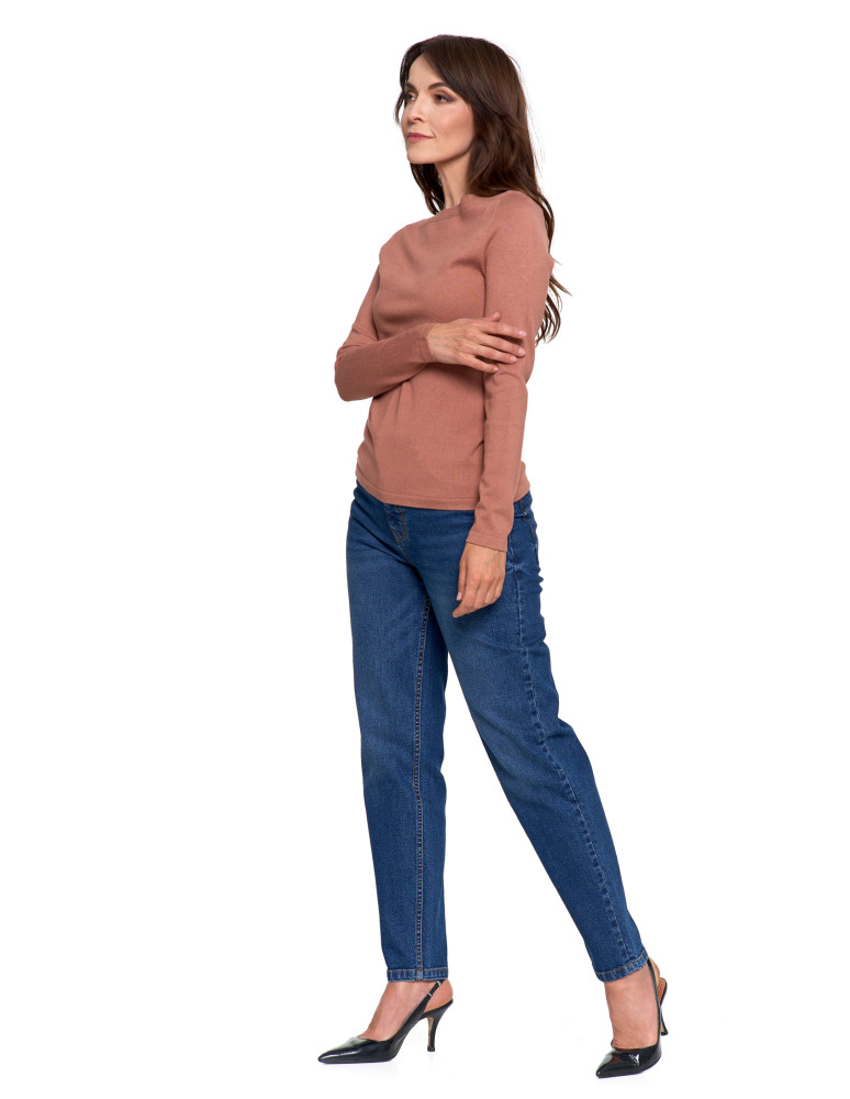 Swetry - Sweter damski z wiskozy cienki o dopasowanym kroju MOKKA - produkt moraj.pl 2