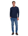 Koszulka męska longsleeve bawełniany z guzikami SZARY