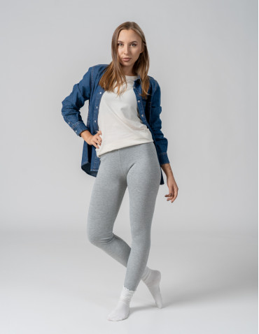 Legginsy - Klasyczne bawełniane legginsy damskie WIELOKOLOROWY - produkt 7
