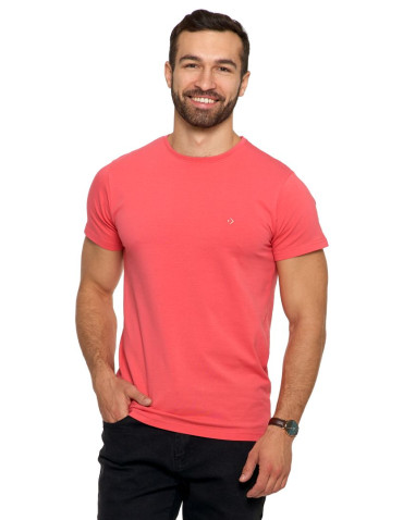 Koszulki, topy, koszule - Koszulka męska T-shirt bawełniana Premium okrągły dekolt KORALOWY - produkt 1