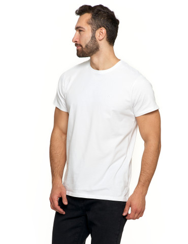 Koszulki, topy, koszule - Koszulka męska T-shirt bawełniana Premium okrągły dekolt BIAŁY - produkt 4