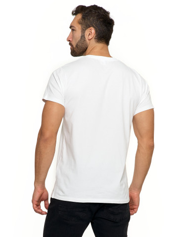 Koszulki, topy, koszule - Koszulka męska T-shirt bawełniana Premium okrągły dekolt BIAŁY - produkt 5