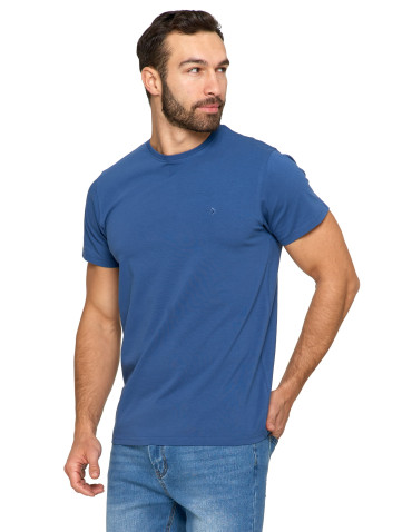 Koszulki, topy, koszule - Koszulka męska T-shirt bawełniana Premium okrągły dekolt NIEBIESKI - produkt 5