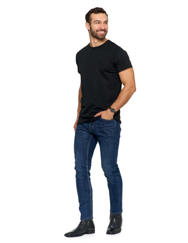Koszulki, topy, koszule - Koszulka męska T-shirt bawełniana Premium okrągły dekolt CZARNY - produkt 5