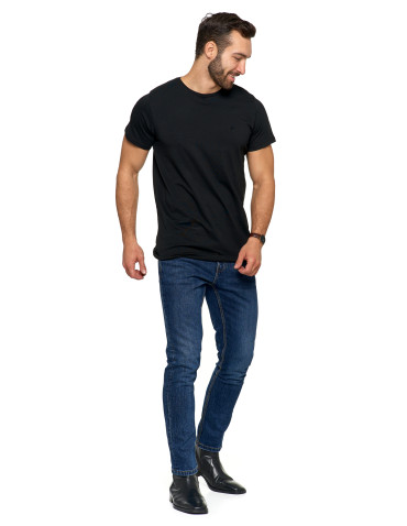 Koszulki, topy, koszule - Koszulka męska T-shirt bawełniana Premium okrągły dekolt CZARNY - produkt 6