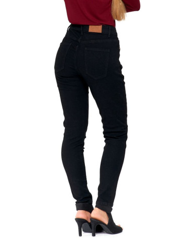 Spodnie - Spodnie damskie jeansowe mom fit CZARNY - produkt 2