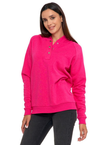 Bluzy - Bluza damska bawełniana z kapturem rozpinana FUKSJA - produkt 3