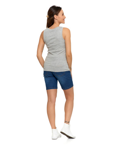Koszulki i topy - Koszulka damska na ramiączkach Tank-Top bawełniana JASNY SZARY - produkt 3