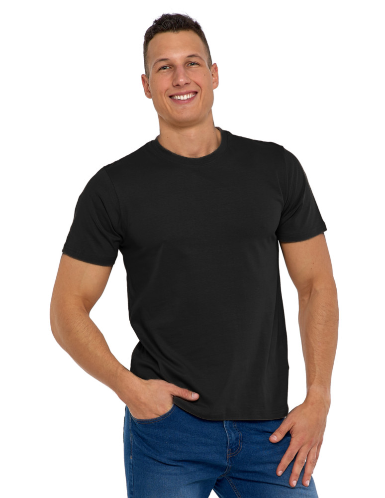 Koszulki, topy, koszule - Koszulka męska bawełniana T-shirt CZARNY - produkt moraj.pl 1