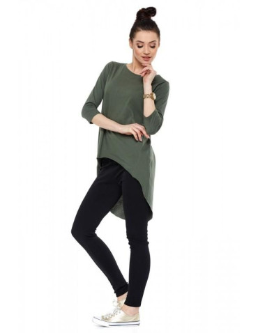 Legginsy - Legginsy damskie z naszywką czarne CZARNY - produkt 1