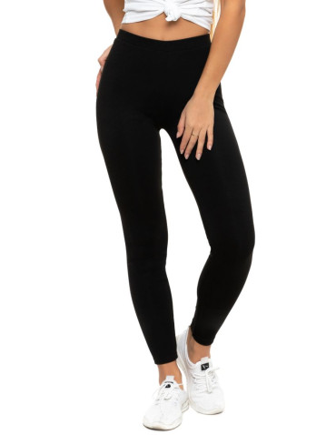 Legginsy - Klasyczne czarne legginsy ocieplane damskie CZARNY - produkt 3