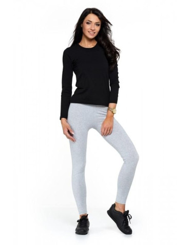 Legginsy - Klasyczne legginsy ocieplane damskie plus size JASNY SZARY - produkt 1
