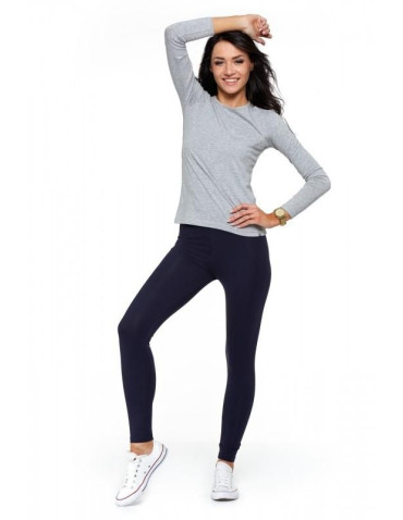 Legginsy - Klasyczne legginsy ocieplane damskie plus size GRANATOWY - produkt 1