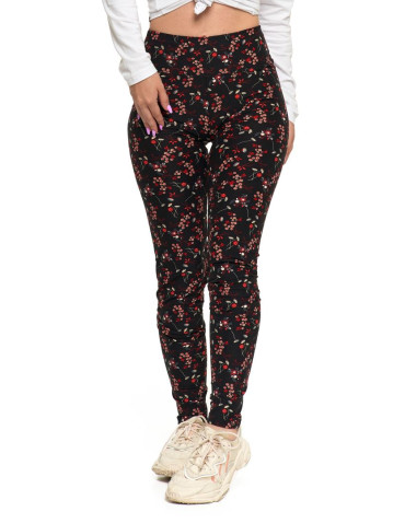 Legginsy - Legginsy damskie długie z wysokim stanem w drobne kwiaty WZÓR 1 - produkt 5