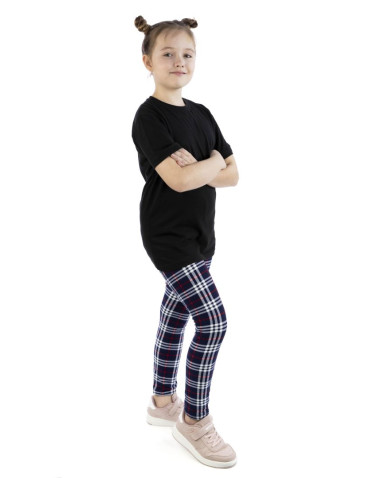 Dziewczynka - Legginsy młodzieżowe kwiatki, krata WZÓR 1 - produkt 1