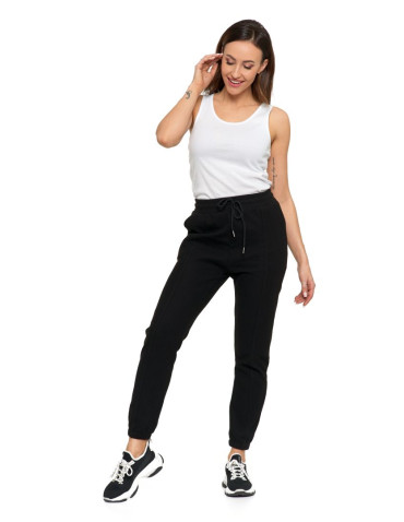 Spodnie - Eleganckie spodnie damskie z kieszeniami CZARNY - produkt 2