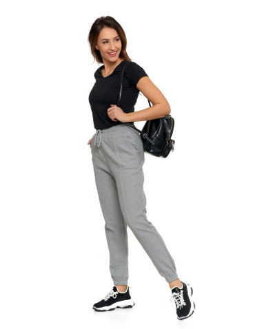 Spodnie - Eleganckie spodnie damskie z kieszeniami SZARY - produkt 4