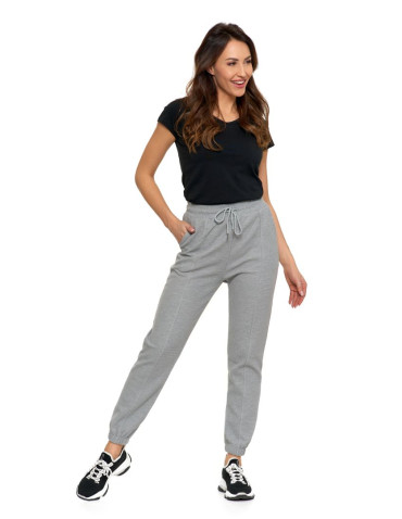 Spodnie - Eleganckie spodnie damskie z kieszeniami SZARY - produkt 5