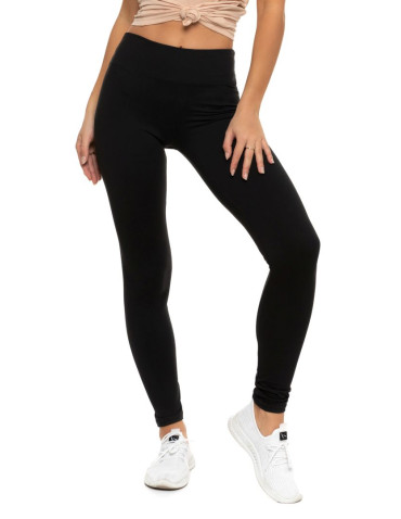 Legginsy - Czarne klasyczne legginsy damskie z wysokim stanem Plus Size CZARNY - produkt 1