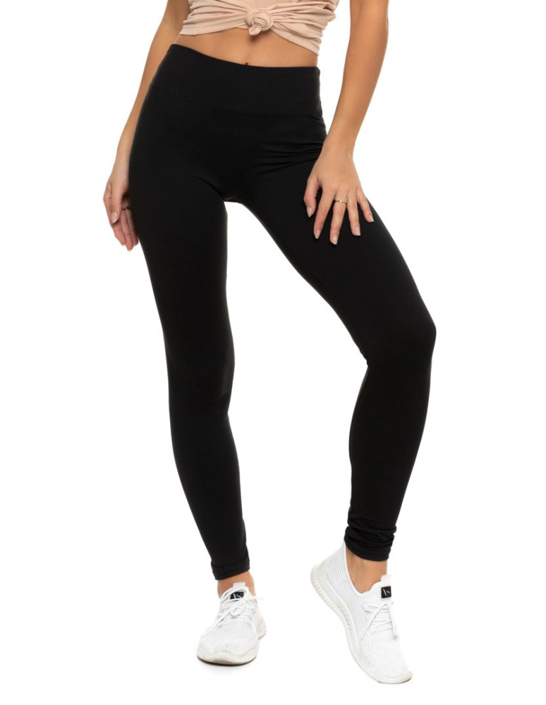 Legginsy - Czarne klasyczne legginsy damskie z wysokim stanem Plus Size CZARNY - produkt moraj.pl 1