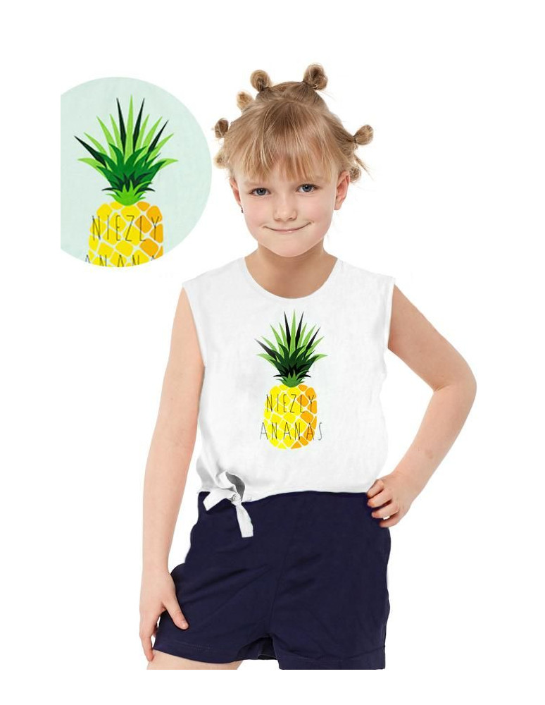 Dziewczynka - T-shirt dziewczęcy bawełniany niezły ananas BIAŁY - produkt moraj.pl 1