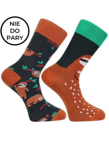 Długie - Skarpetki męskie nie do pary bawełniane z leniwcem WIELOKOLOROWY - produkt 3