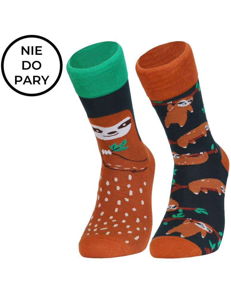 Długie - Skarpetki męskie nie do pary bawełniane z leniwcem WIELOKOLOROWY - produkt moraj.pl 5