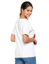 Koszulka damska bawełna Premium T-shirt dekolt w serek BIAŁY