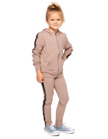 Dziewczynka - Legginsy dziewczęce z efektem peach touch BEŻOWY - produkt 2