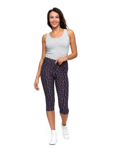 Legginsy - Legginsy damskie 3/4 w kwiaty WZÓR 1 - produkt 1