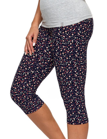 Legginsy - Legginsy damskie 3/4 w kwiaty WZÓR 1 - produkt 3